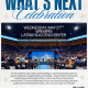 Flyer for the “What’s Next Celebration” taking place Wednesday, May 27, from 6–8 PM at the UCLA Latinx Success Center. The graphic features a large photo of a UCLA graduation ceremony inside Pauley Pavilion with graduates seated in caps and gowns. Additional text describes an alumni panel focused on post-graduation transitions, careers, graduate school, and community leadership.