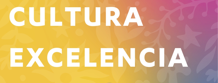 Graphic for the UCLA Latinx Success Center featuring the message “Invest in Comunidad” and “In the first year the center has served over 6,000.” The background uses a yellow, orange, and pink gradient with decorative floral motifs. A photo at the bottom shows UCLA students gathered and dancing outdoors in front of a campus building.